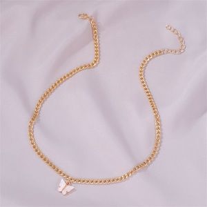 Butterfly charm y2k chain necklace